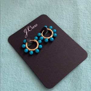 J. Crew Jewelry - J. Crew fun turquoise and gold hoop earrings. J. Crew Jewelry - J. Crew fun turquoise and gold hoop earrings.